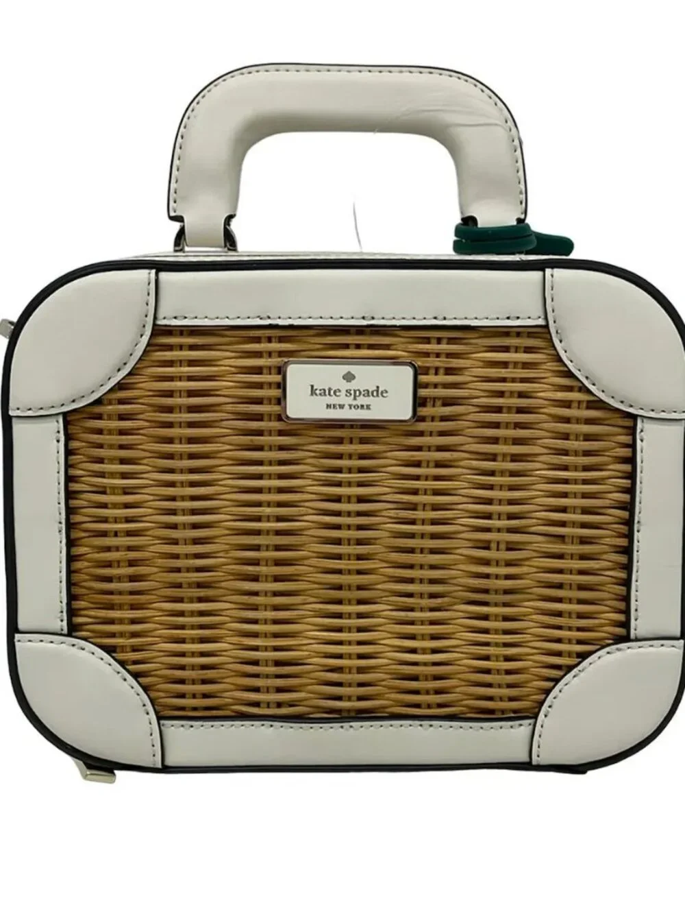 Kate spade K7348 Light Brown White Rattan Leather Handbag